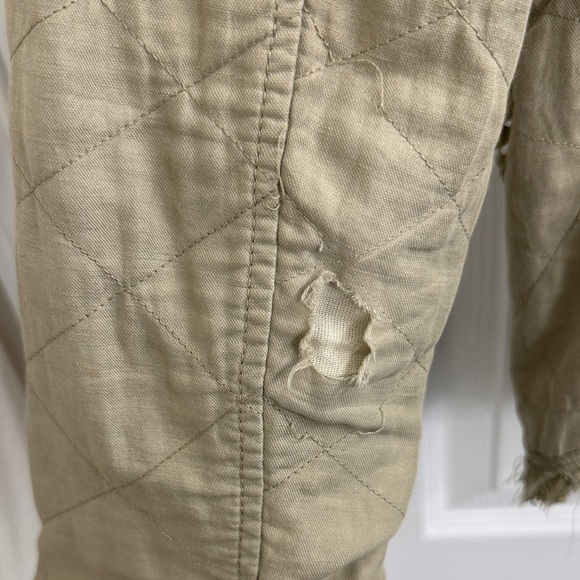 Ermanno Scervino Olive Quilted Button Up Blazer with Fringe Size 42 (US Small) - Picture 12 of 12